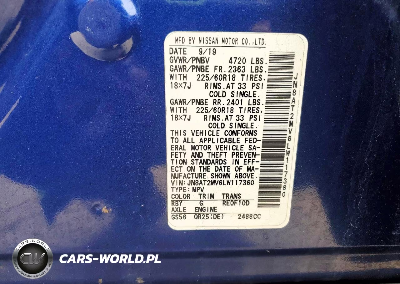 2020 Nissan Rogue Sv VIN:JN8AT2MV6LW117360 - 13