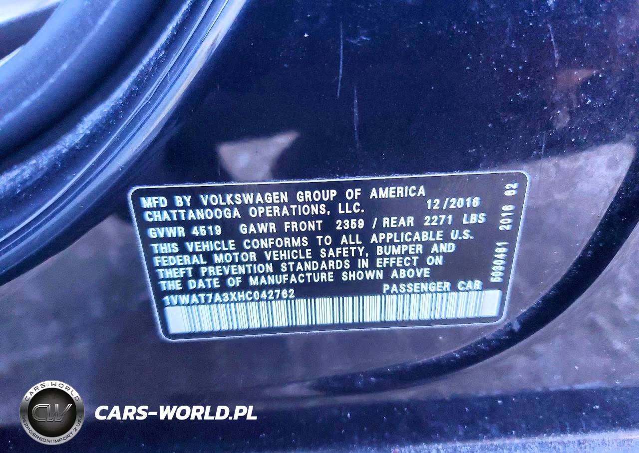 2017 Volk Passat S VIN:1VWAT7A3XHC042762 - 12