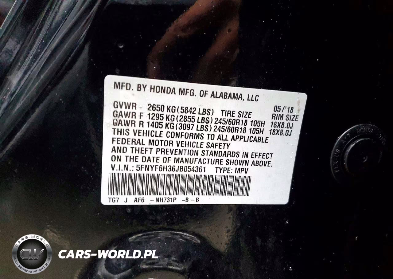 2018 Honda Pilot Ex VIN:5FNYF6H36JB054361 - 13
