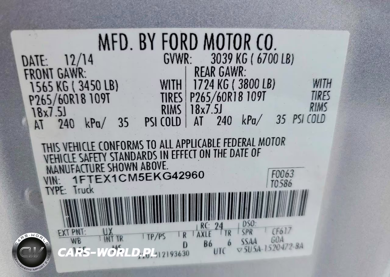 2014 Ford F150 Super Cab VIN:1FTEX1CM5EKG42960 - 12