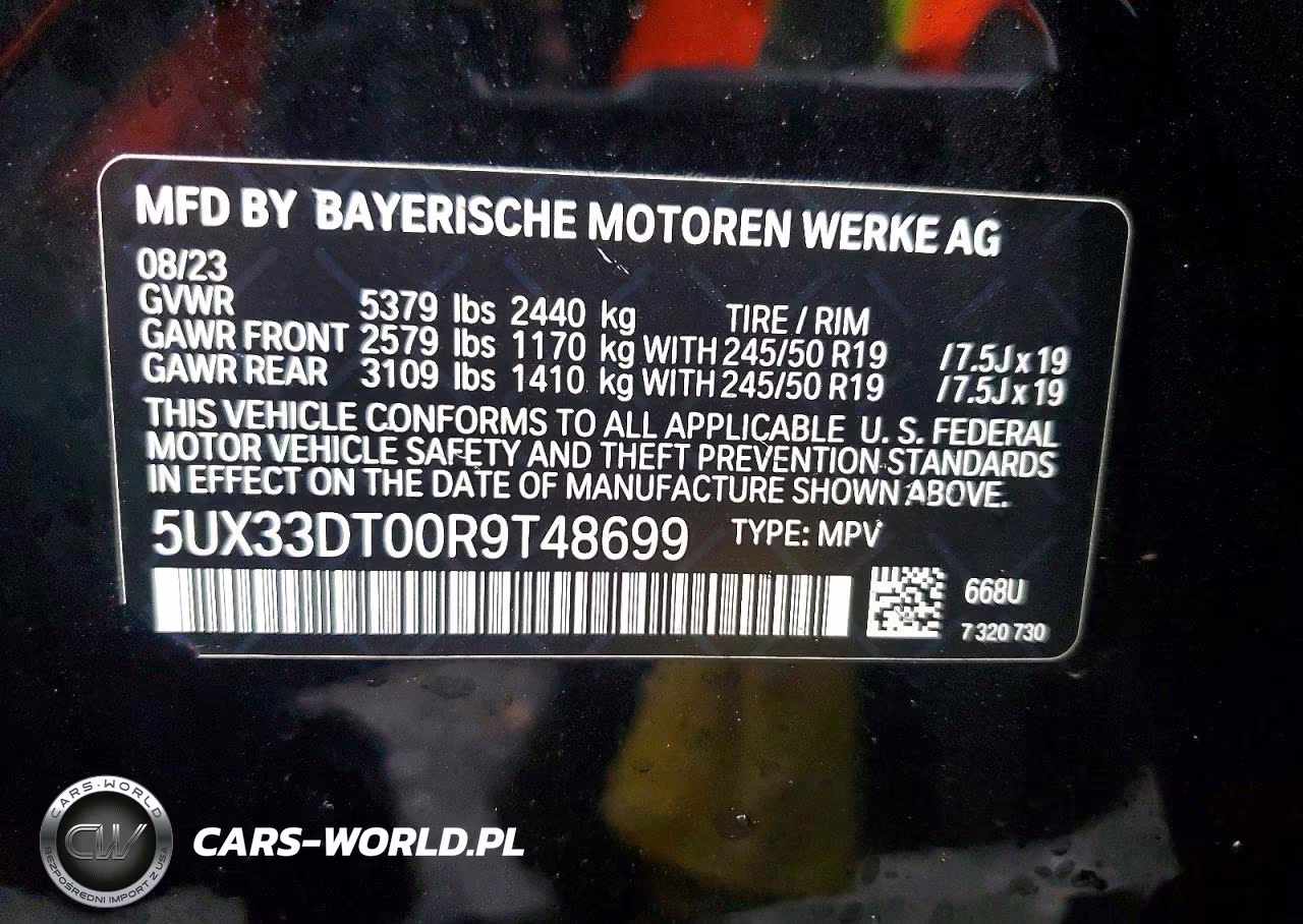 2024 BMW X4 xDrive30I VIN:5UX33DT00R9T48699 - 13