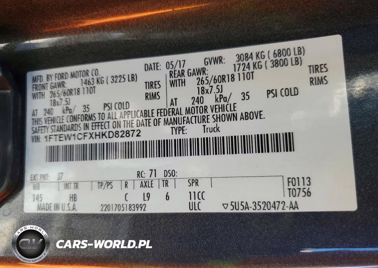 2017 Ford F150 Supercrew VIN:1FTEW1CFXHKD82872 - 12