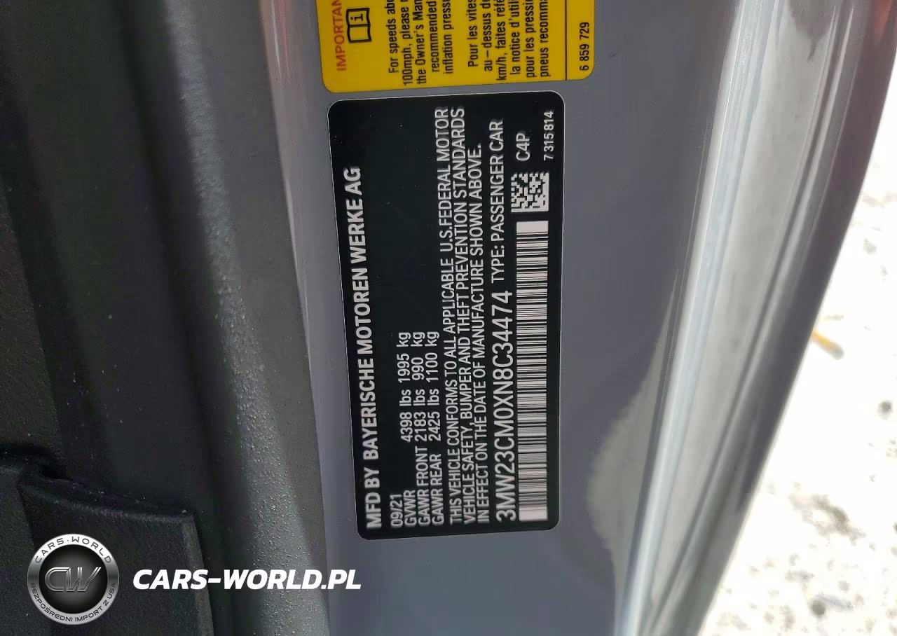2022 BMW 230I VIN:3MW23CM0XN8C34474 - 12