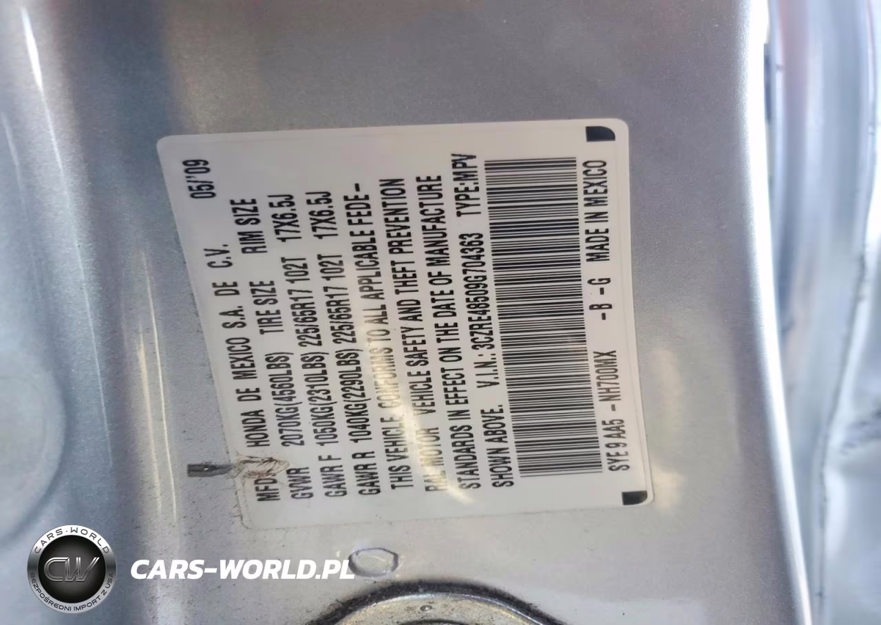 2009 Honda Cr-V Ex VIN:3CZRE48509G704363 - 13