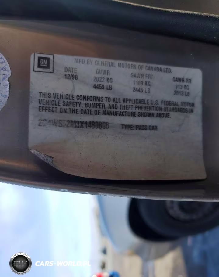 1999 Buick Century Custom VIN:2G4WS52M3X1480806 - 12