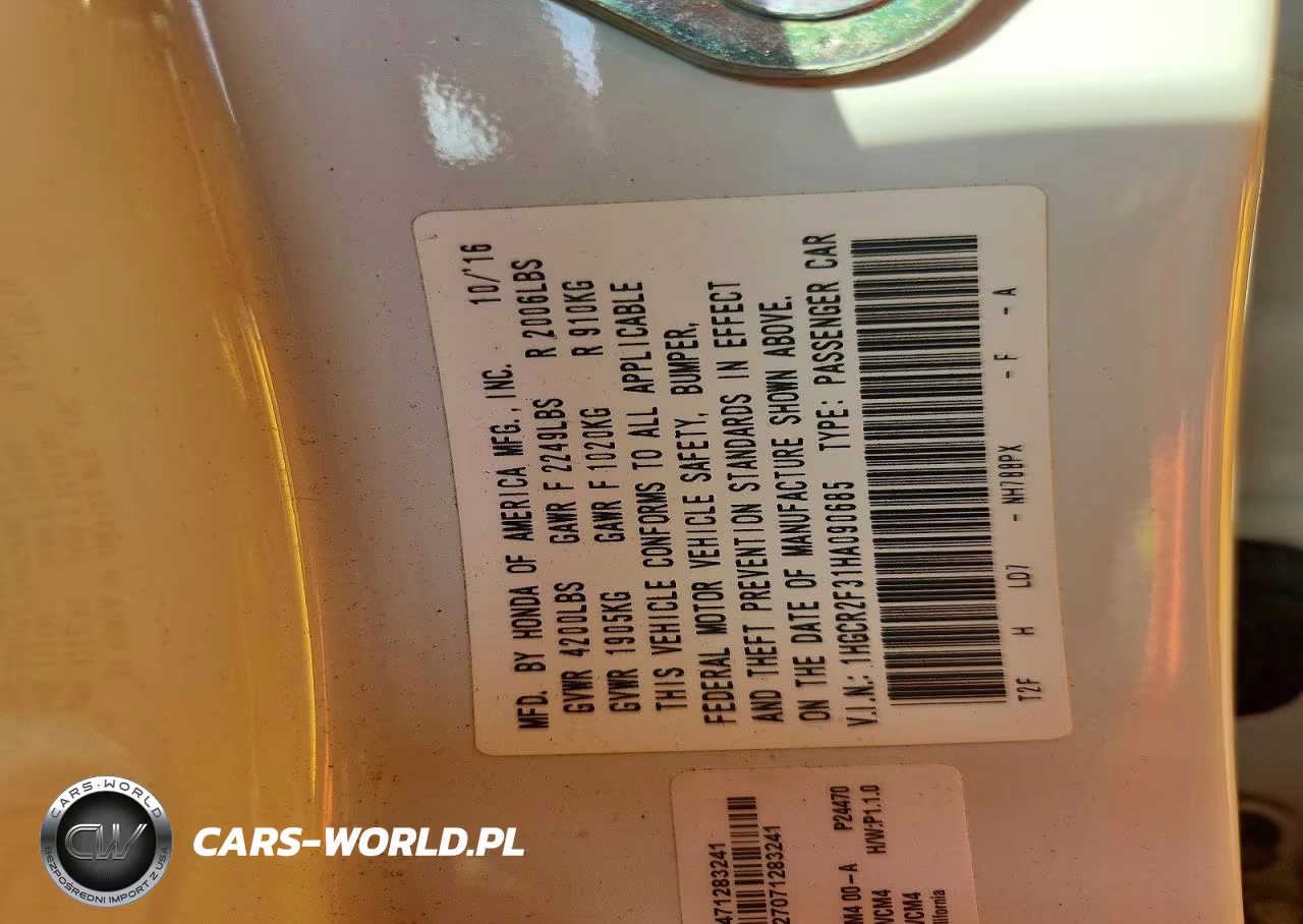 2017 Honda Accord Lx VIN:1HGCR2F31HA090685 - 13
