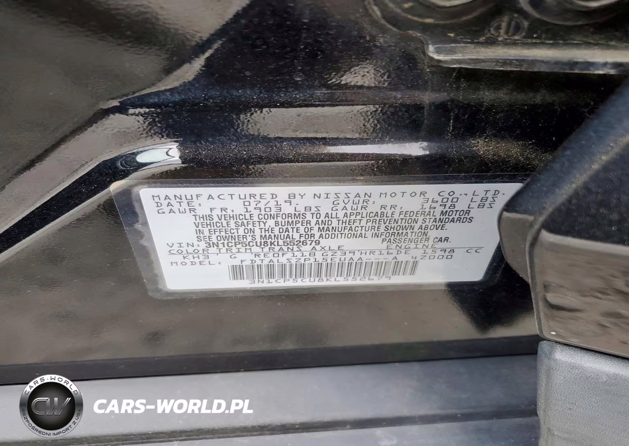 2019 Nissan Kicks Sv VIN:3N1CP5CU8KL552679 - 12