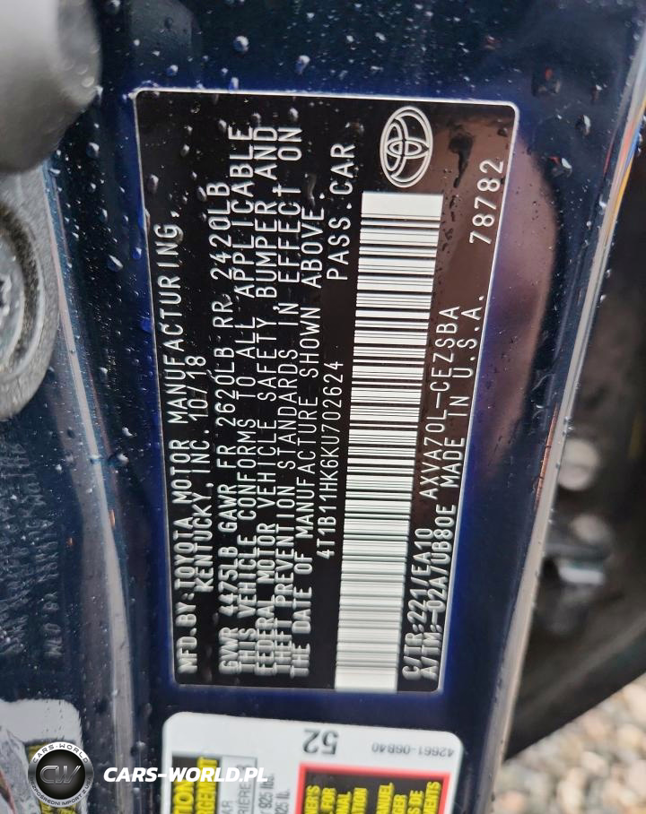 2019 Toyota Camry Se VIN:4T1B11HK6KU702624 - 12