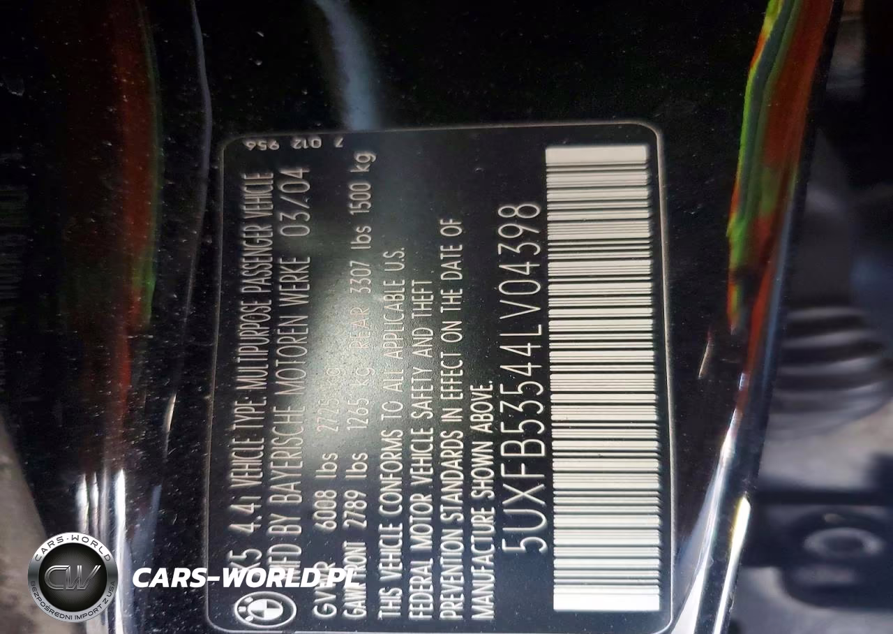 2004 BMW X5 4.4I VIN:5UXFB53544LV04398 - 14