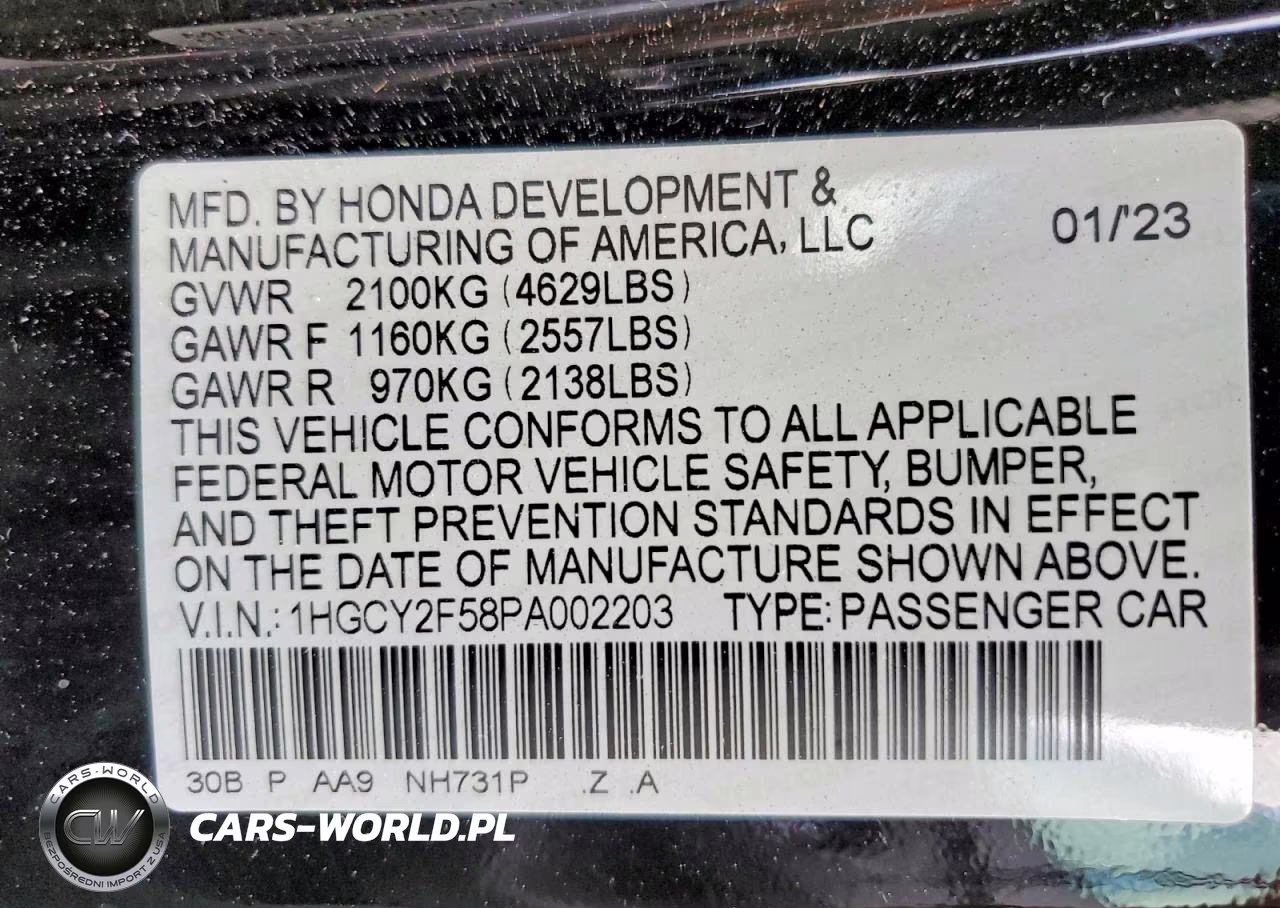 2023 Honda Accord Hybrid Sport VIN:1HGCY2F58PA002203 - 12