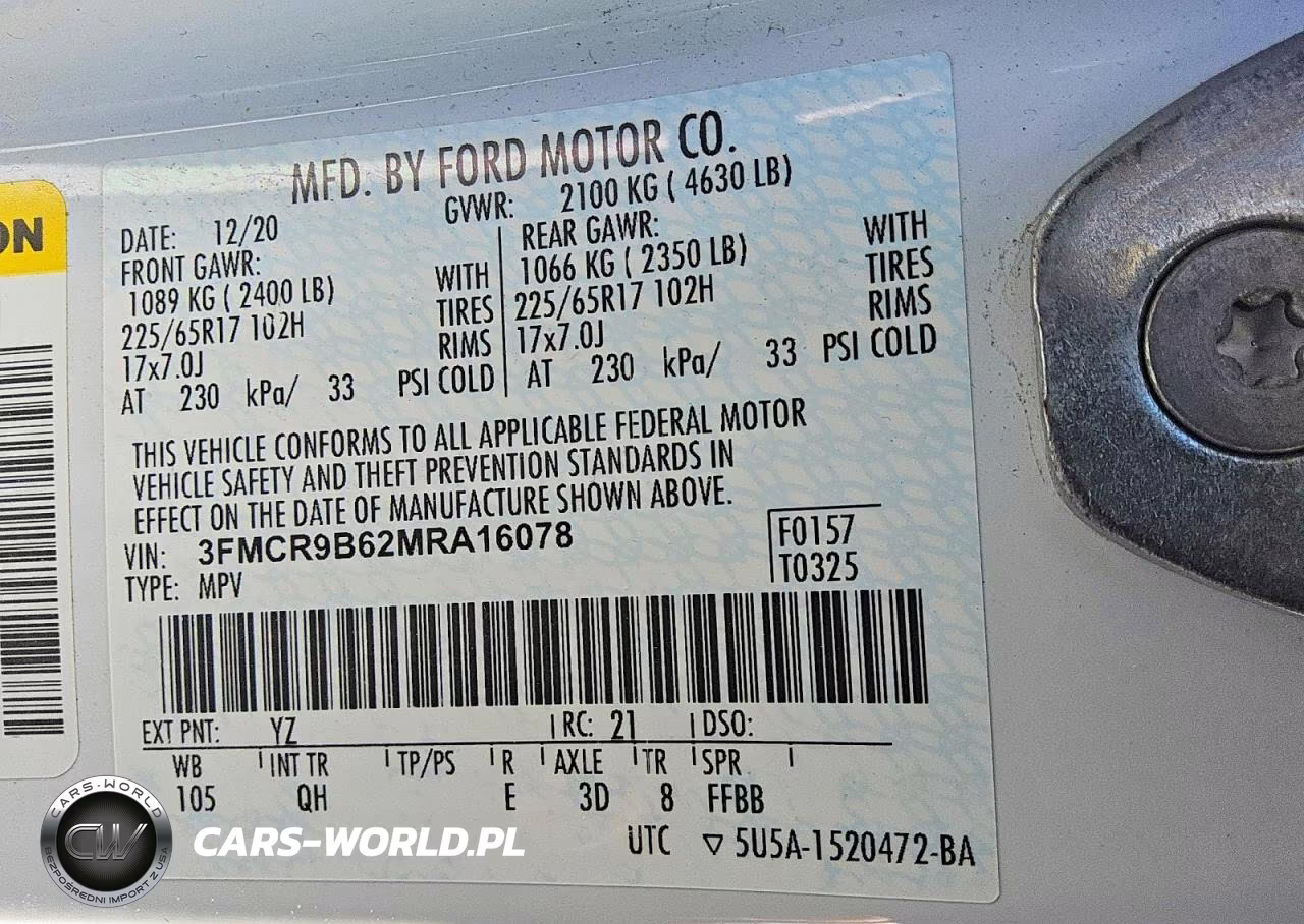 2021 Ford Bronco Sport Big Bend VIN:3FMCR9B62MRA16078 - 13