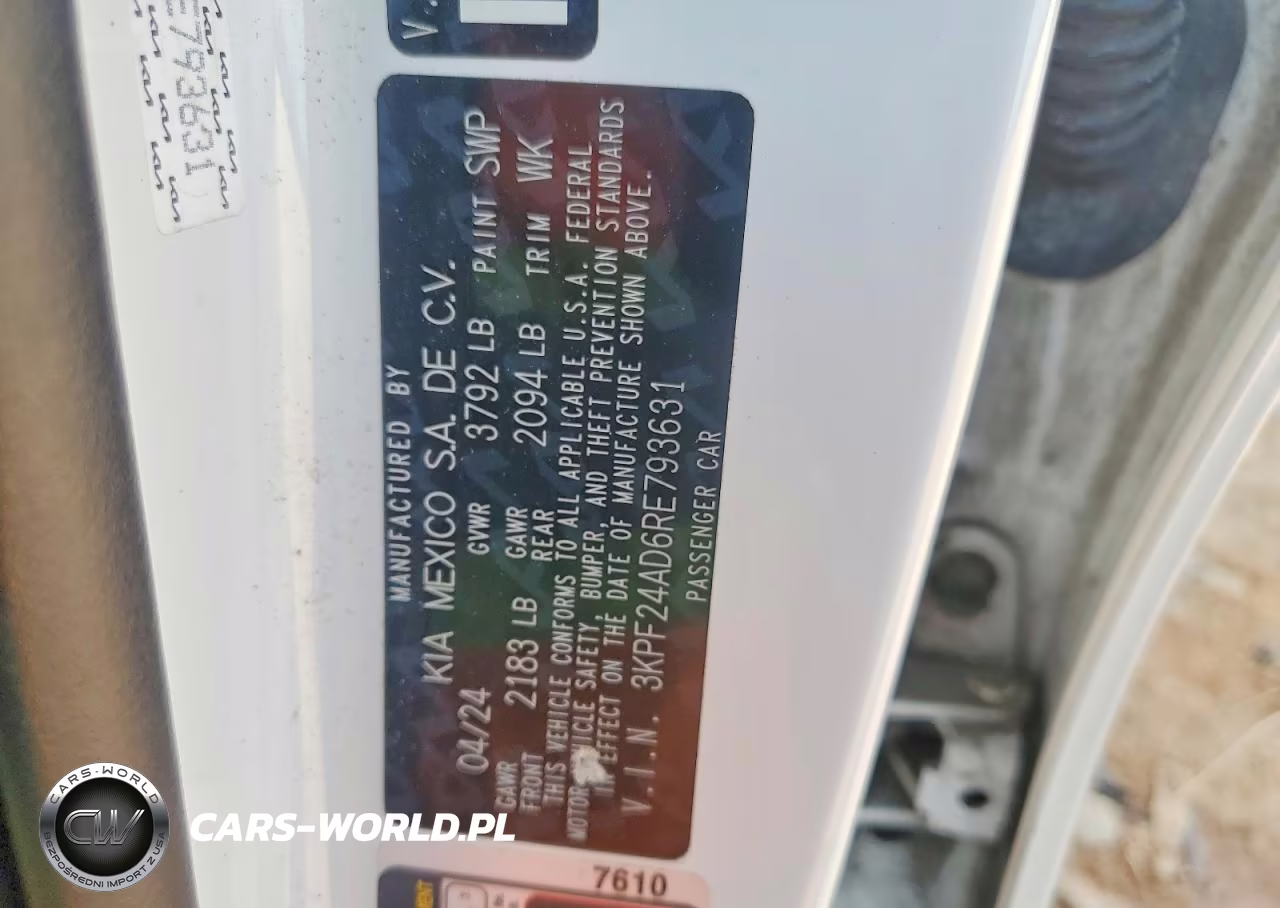 2024 Kia Forte Lxs VIN:3KPF24AD6RE793631 - 12