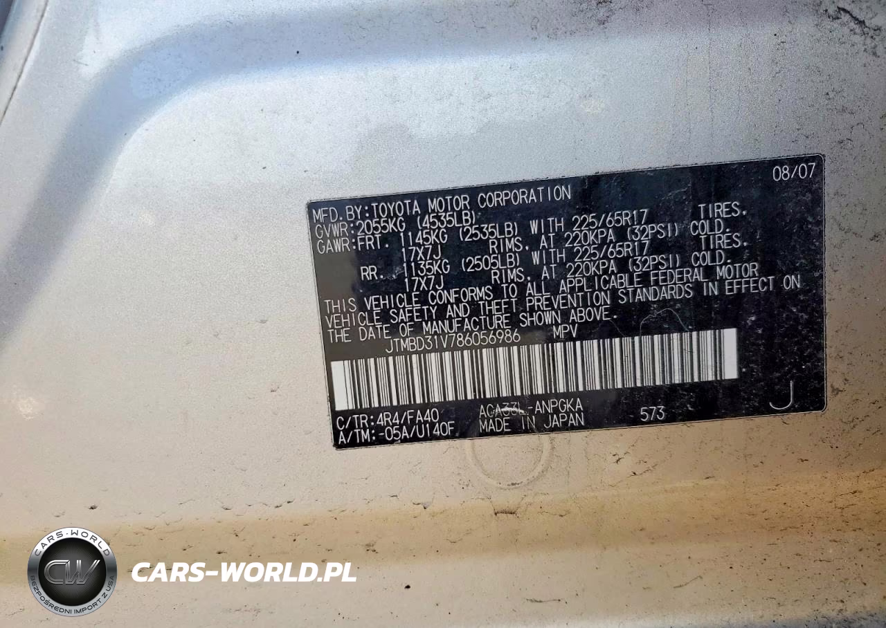 2008 Toyota Rav4 VIN:JTMBD31V786056986 - 13