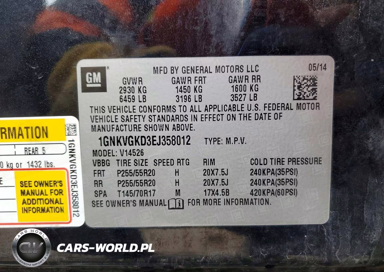 2014 Chevrolet Traverse Lt VIN:1GNKVGKD3EJ358012 - 13