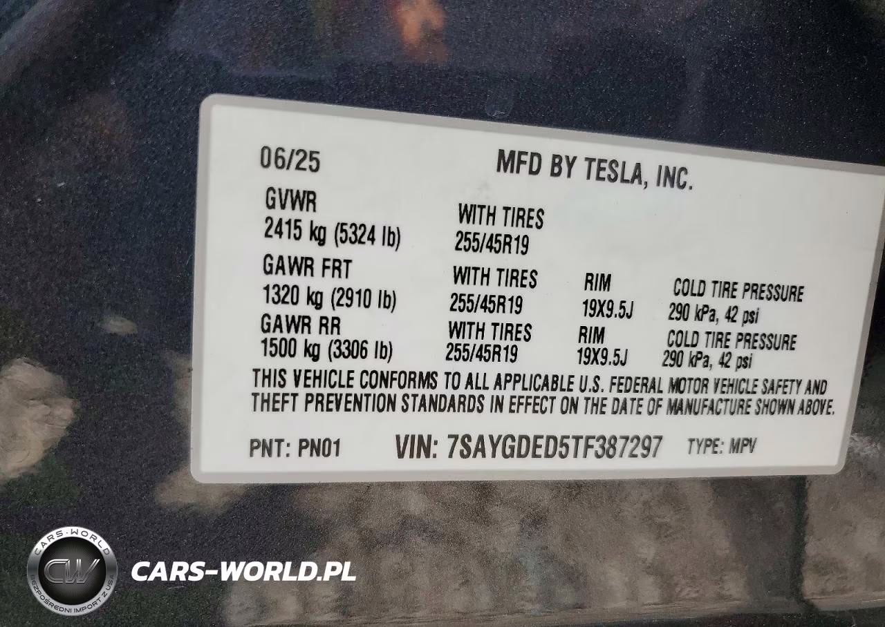2026 Tesla Model Y VIN:7SAYGDED5TF387297 - 12