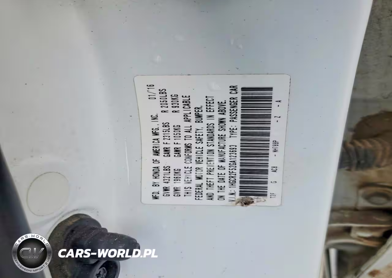 2016 Honda Accord Sport VIN:1HGCR2F52GA123693 - 12