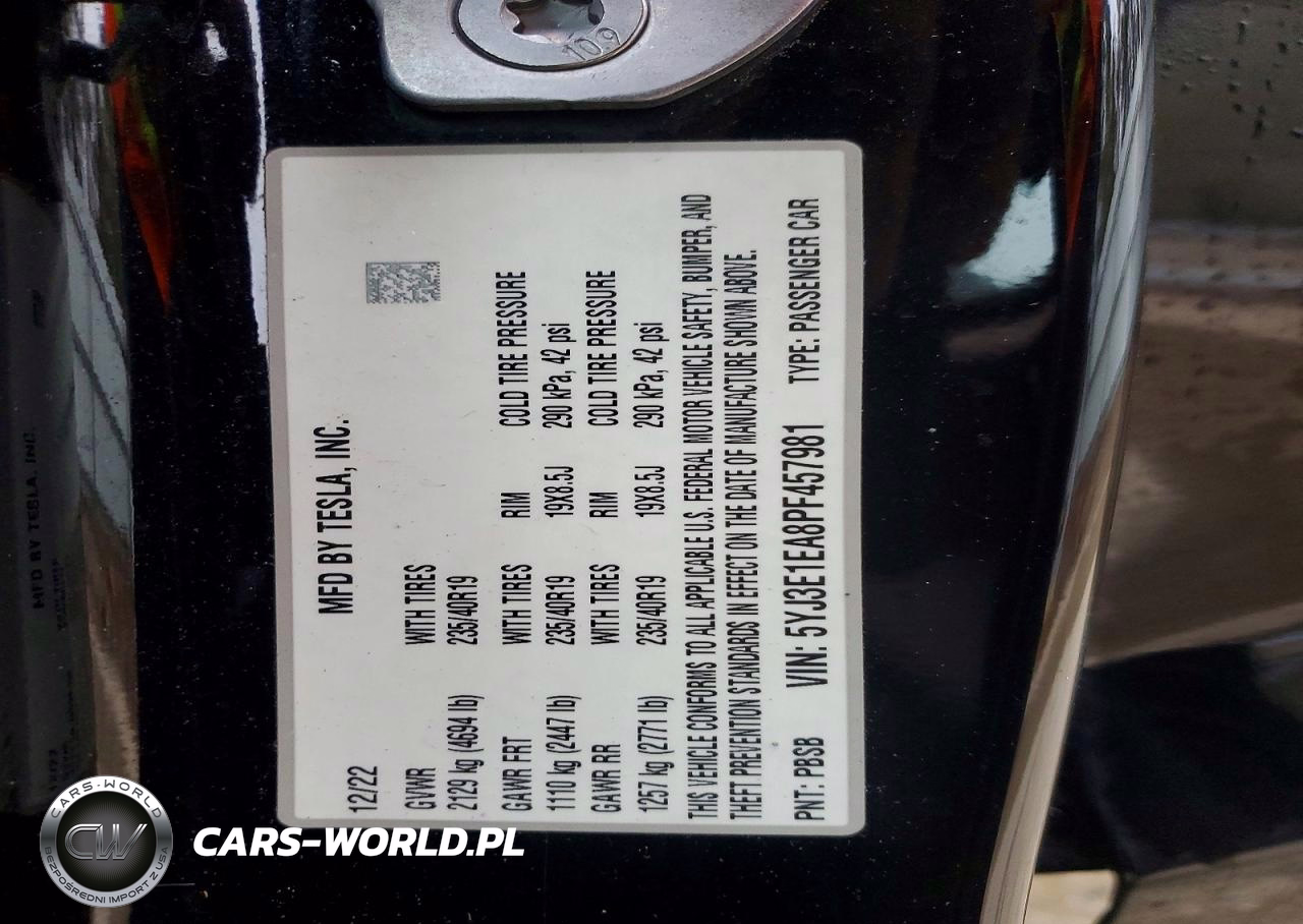 2023 Tesla Model 3 VIN:5YJ3E1EA8PF457981 - 12