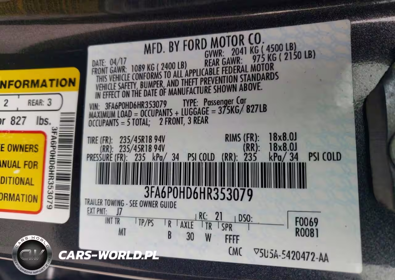 2017 Ford Fusion Se VIN:3FA6P0HD6HR353079 - 12