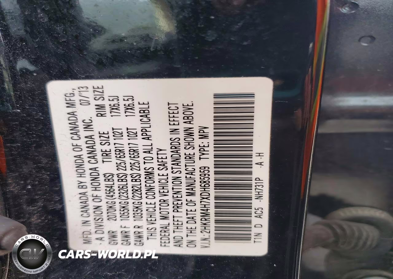 2013 Honda Cr-V Exl VIN:2HKRM4H7XDH685959 - 13