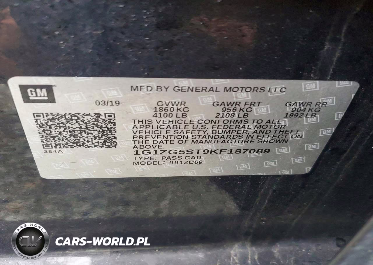 2019 Chevrolet Malibu Rs VIN:1G1ZG5ST9KF187089 - 12