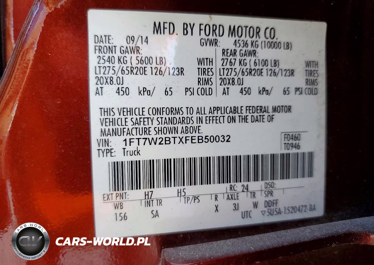 2015 Ford F250 Super Duty VIN:1FT7W2BTXFEB50032 - 13