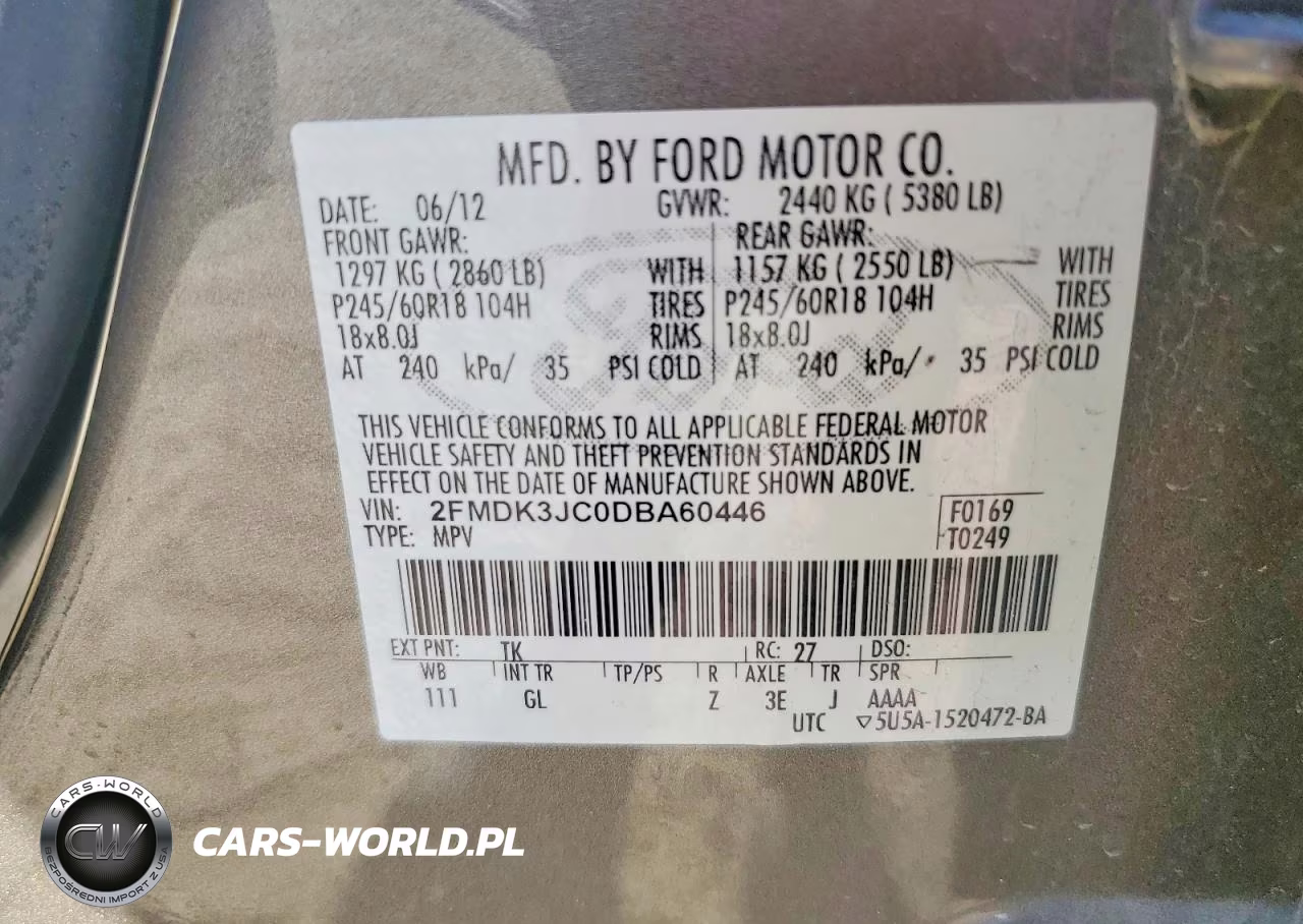 2013 Ford Edge Sel VIN:2FMDK3JC0DBA60446 - 13