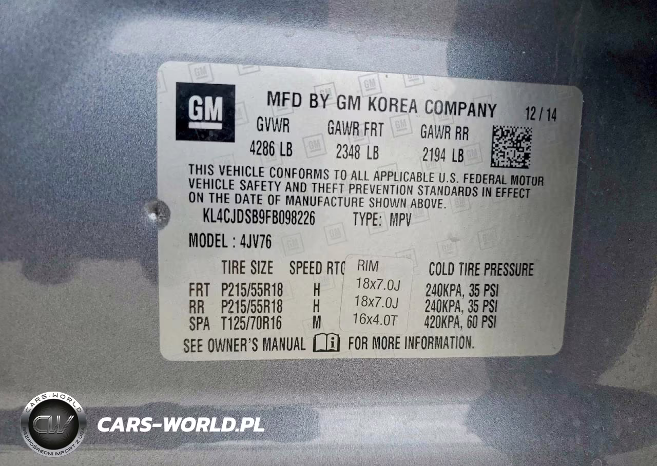 2015 Buick Encore Premium VIN:KL4CJDSB9FB098226 - 13