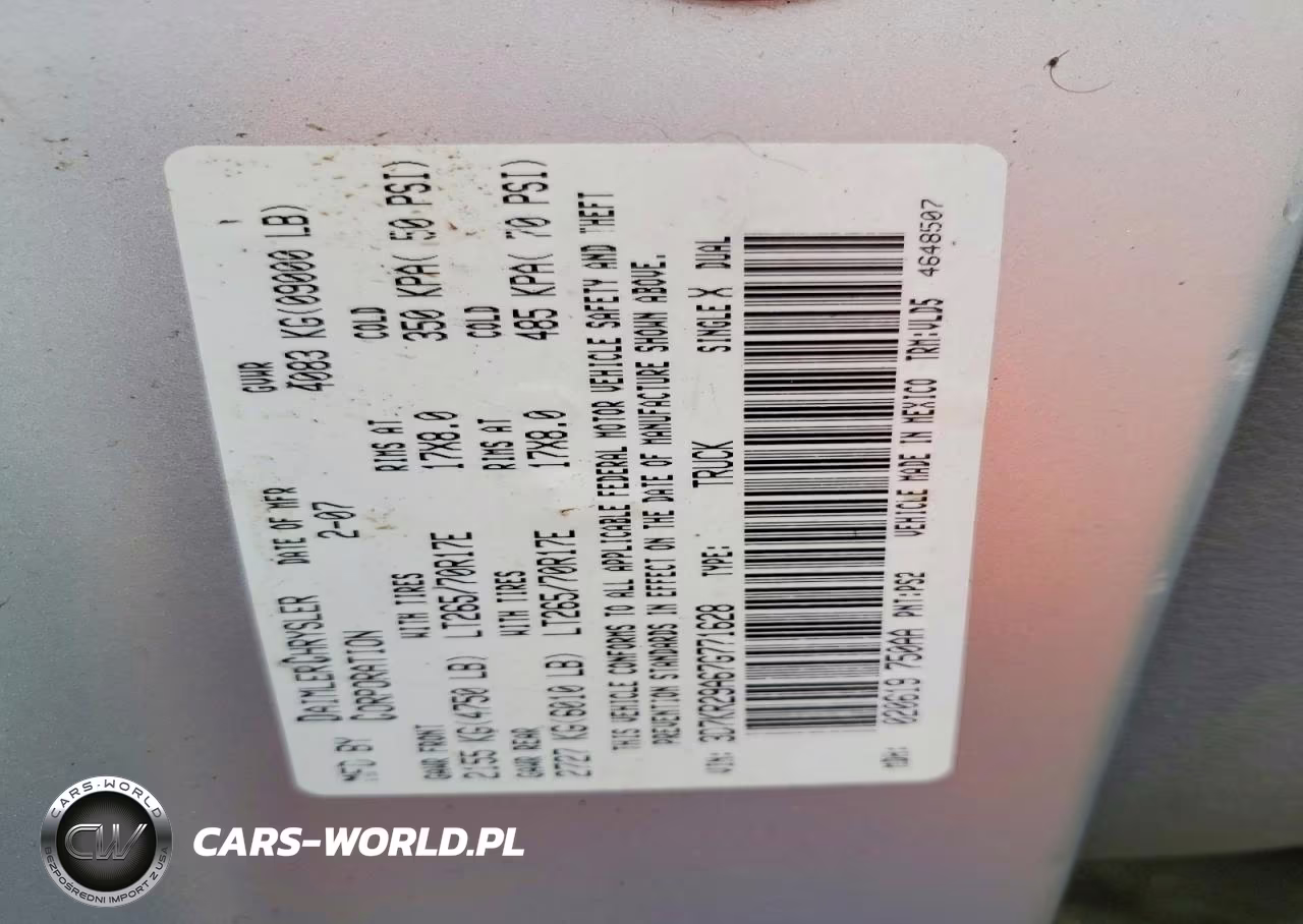 2007 Dodge Ram 2500 VIN:3D7KR29A67G771628 - 12