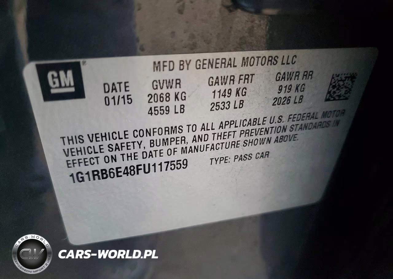 2015 Chev Volt VIN:1G1RB6E48FU117559 - 12