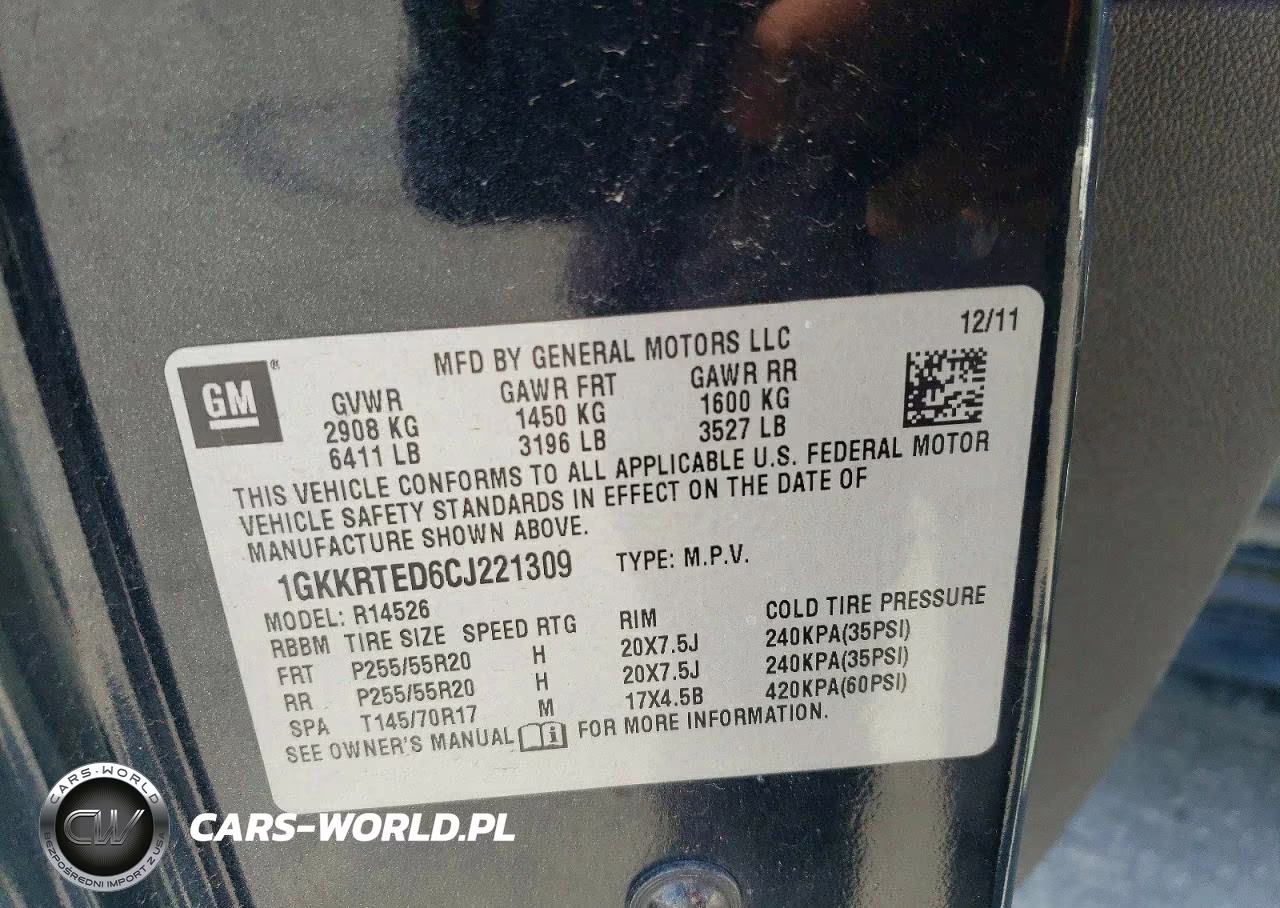 2012 GMC Acadia Denali VIN:1GKKRTED6CJ221309 - 13