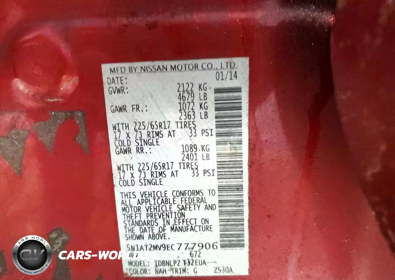 2014 Nissan Rogue S VIN:5N1AT2MV9EC777906 - 14