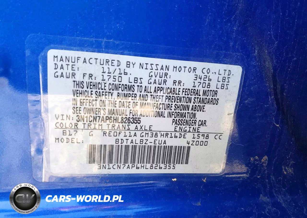 2017 Nissan Versa 1.6 Sv VIN:3N1CN7AP6HL826355 - 12