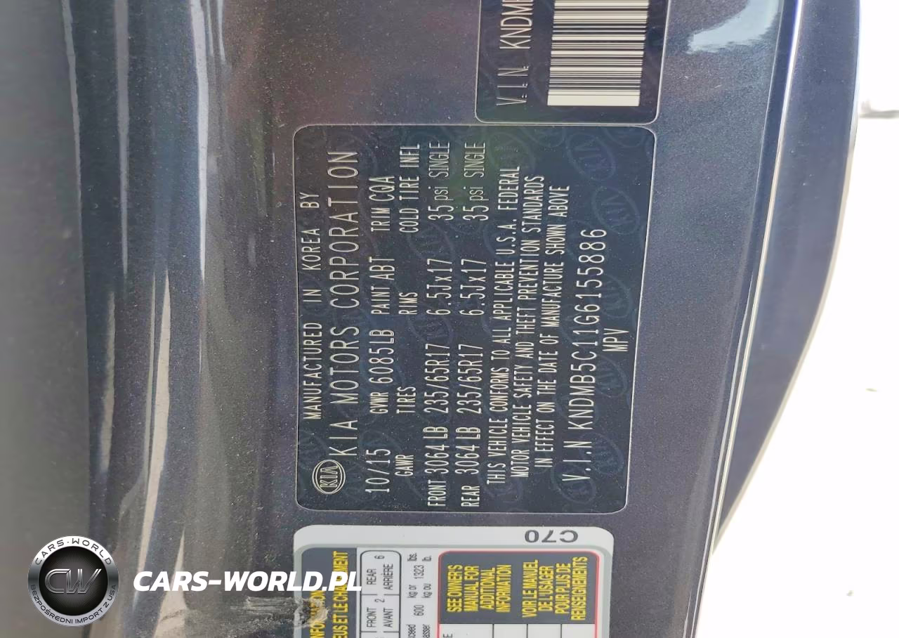 2016 Kia Sedona Lx VIN:KNDMB5C11G6155886 - 14