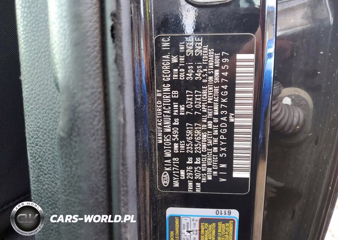 2019 Kia Sorento Lx VIN:5XYPGDA37KG474597 - 13