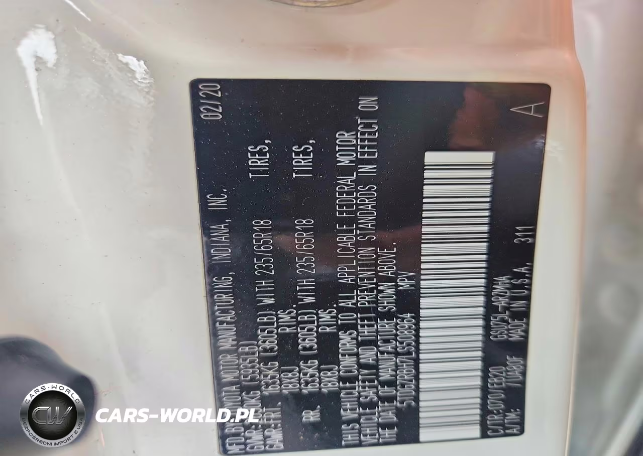 2020 Toyota Highlander Xle VIN:5TDGZRBH7LS508964 - 13