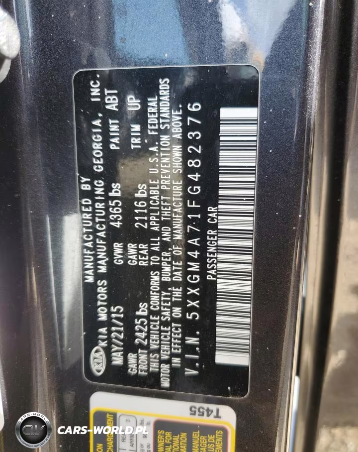 2015 Kia Optima Lx VIN:5XXGM4A71FG482376 - 12