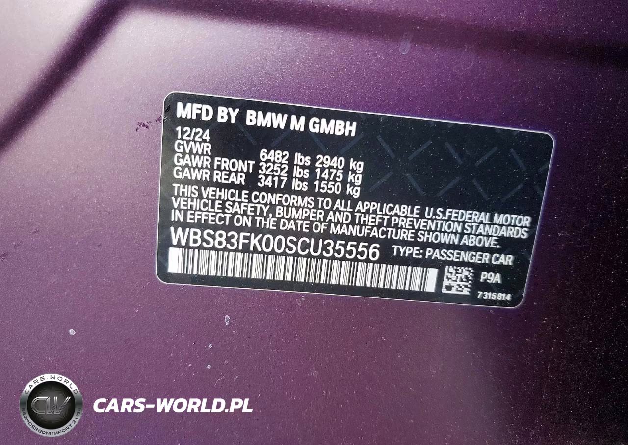 2025 BMW M5 VIN:WBS83FK00SCU35556 - 12