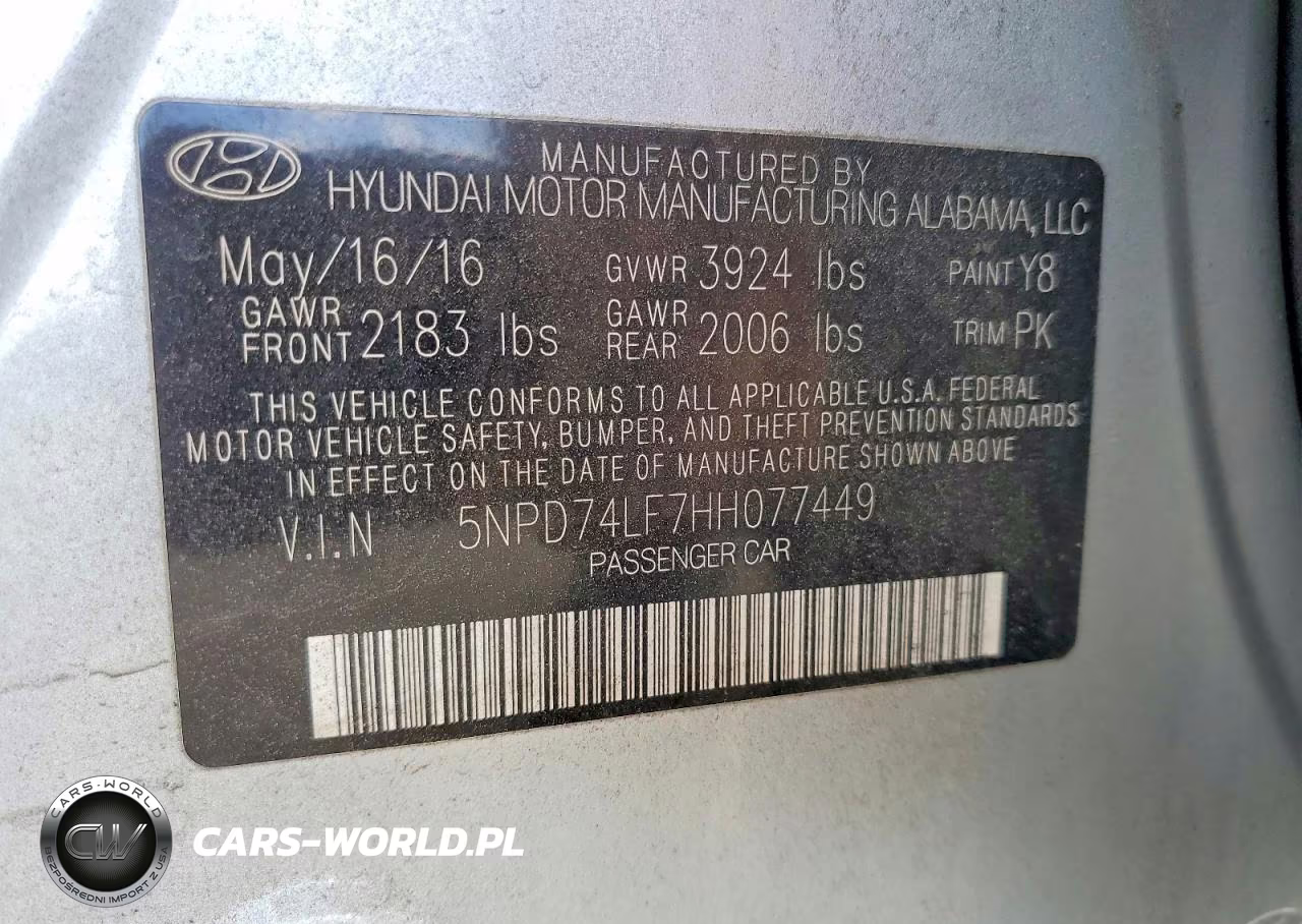 2017 Hyundai Elantra Se VIN:5NPD74LF7HH077449 - 12