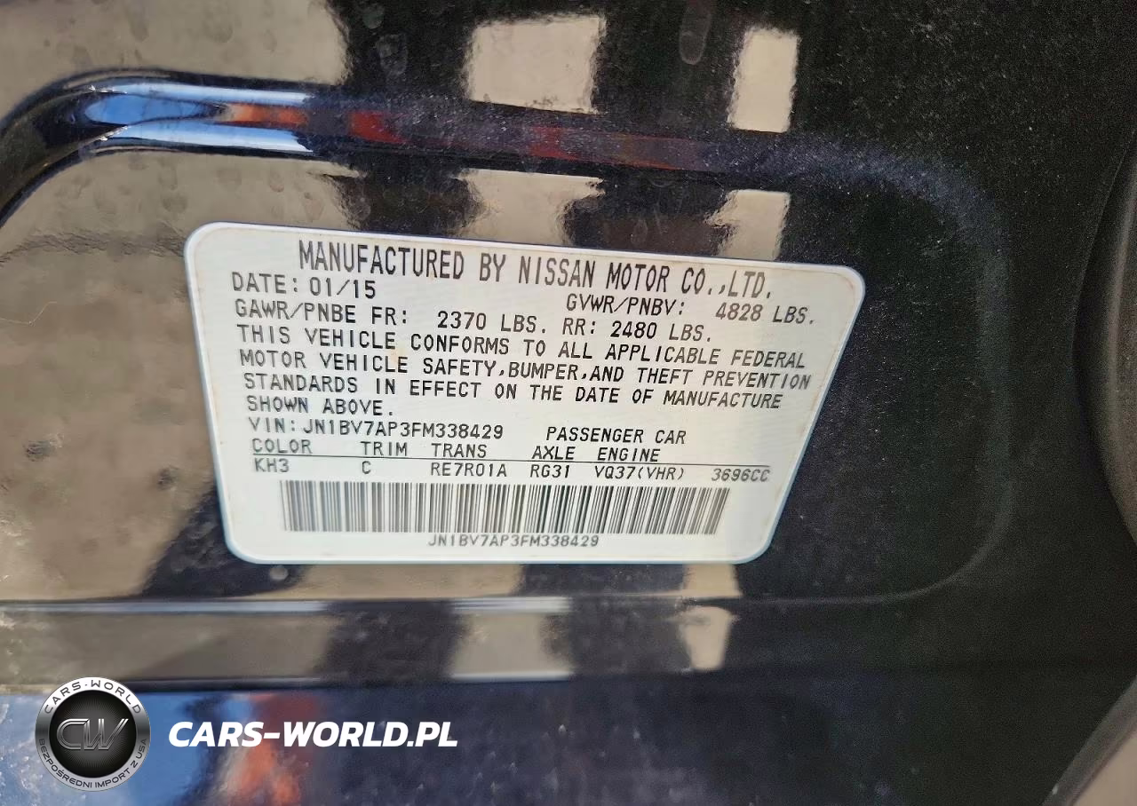 2015 Infiniti Q50 Premium VIN:JN1BV7AP3FM338429 - 12