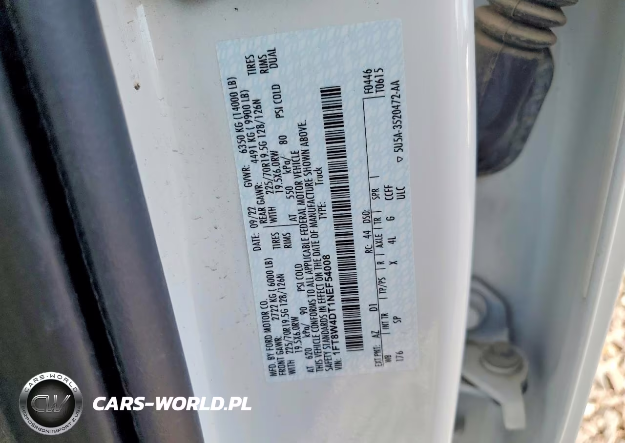 2022 Ford F450 Super Duty VIN:1FT8W4DT1NEF54008 - 12