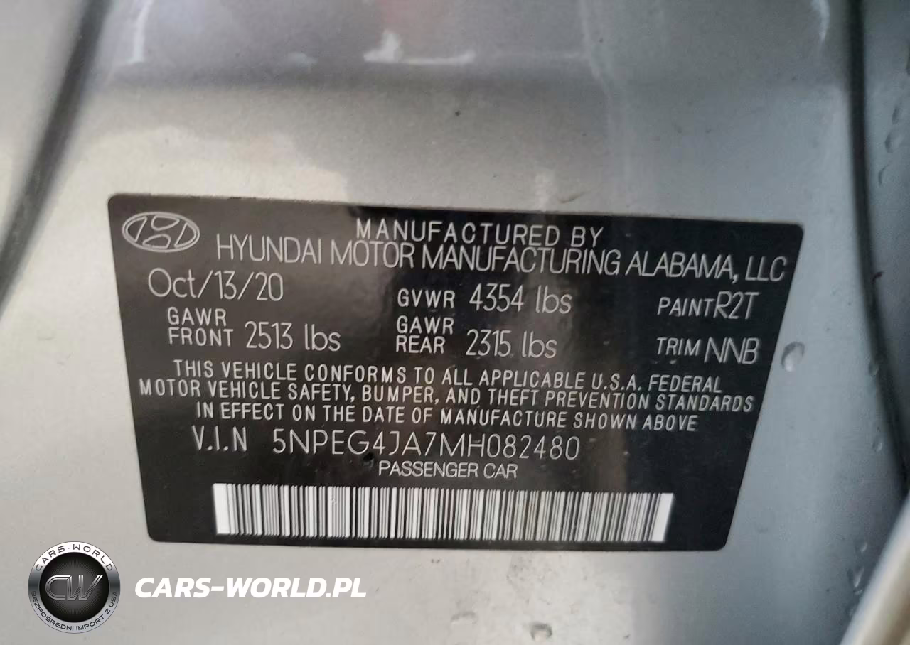 2021 Hyun Sonata Se VIN:5NPEG4JA7MH082480 - 12