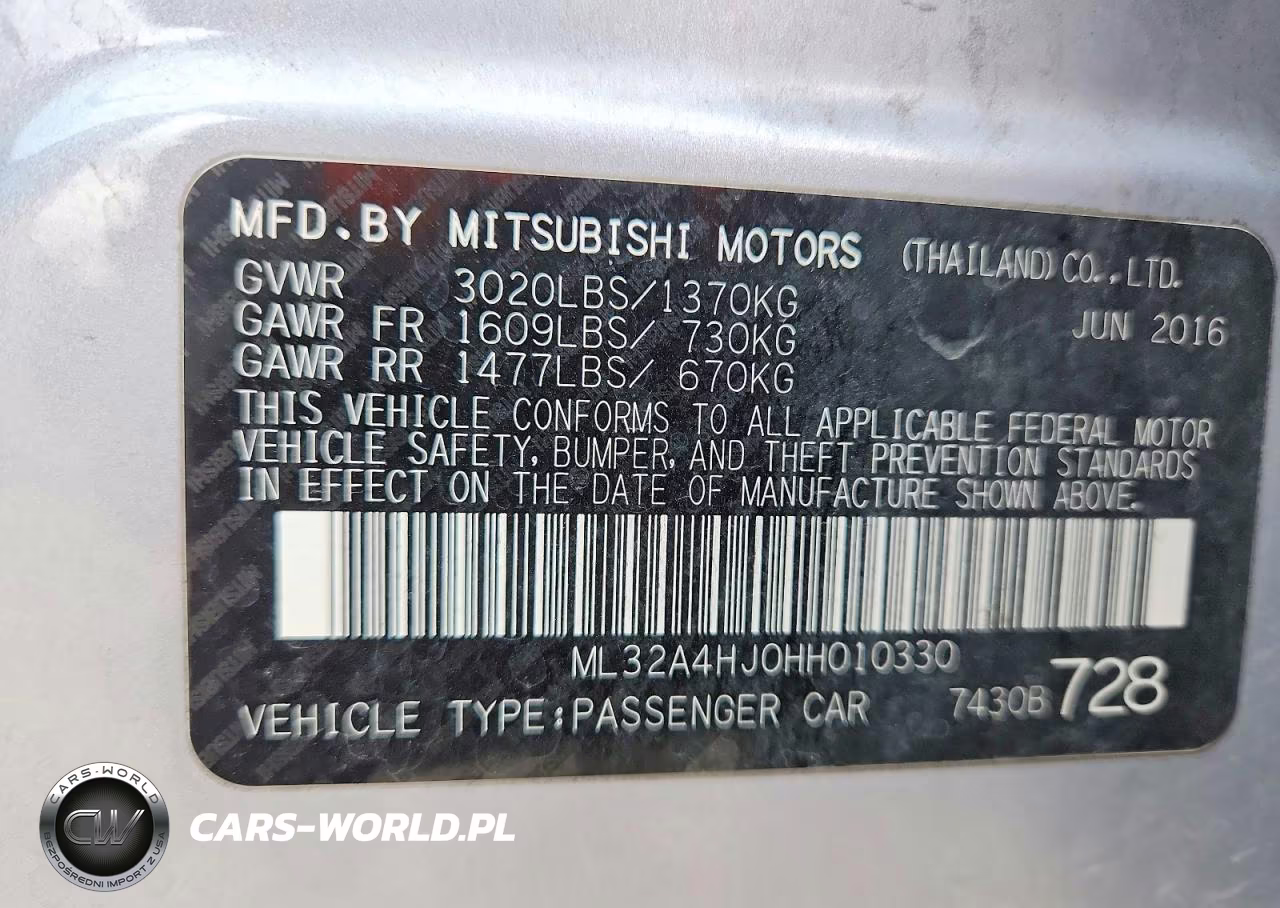 2017 Mitsubishi Mirage Se VIN:ML32A4HJ0HH010330 - 12