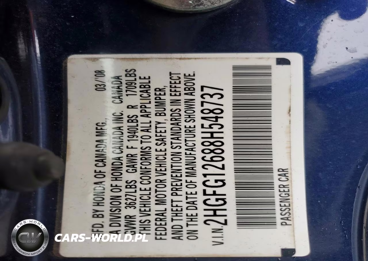 2008 Honda Civic Lx VIN:2HGFG12688H548737 - 12
