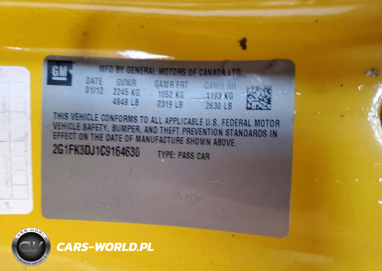 2012 Chevrolet Camaro 2Ss VIN:2G1FK3DJ1C9164630 - 12