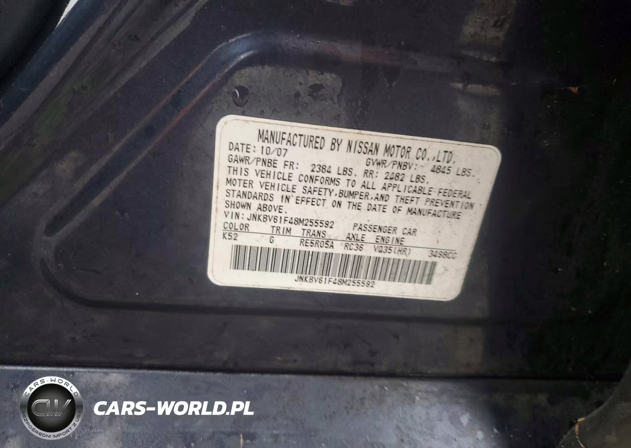 2008 Infiniti G35 X VIN:JNKBV61F48M255592 - 12