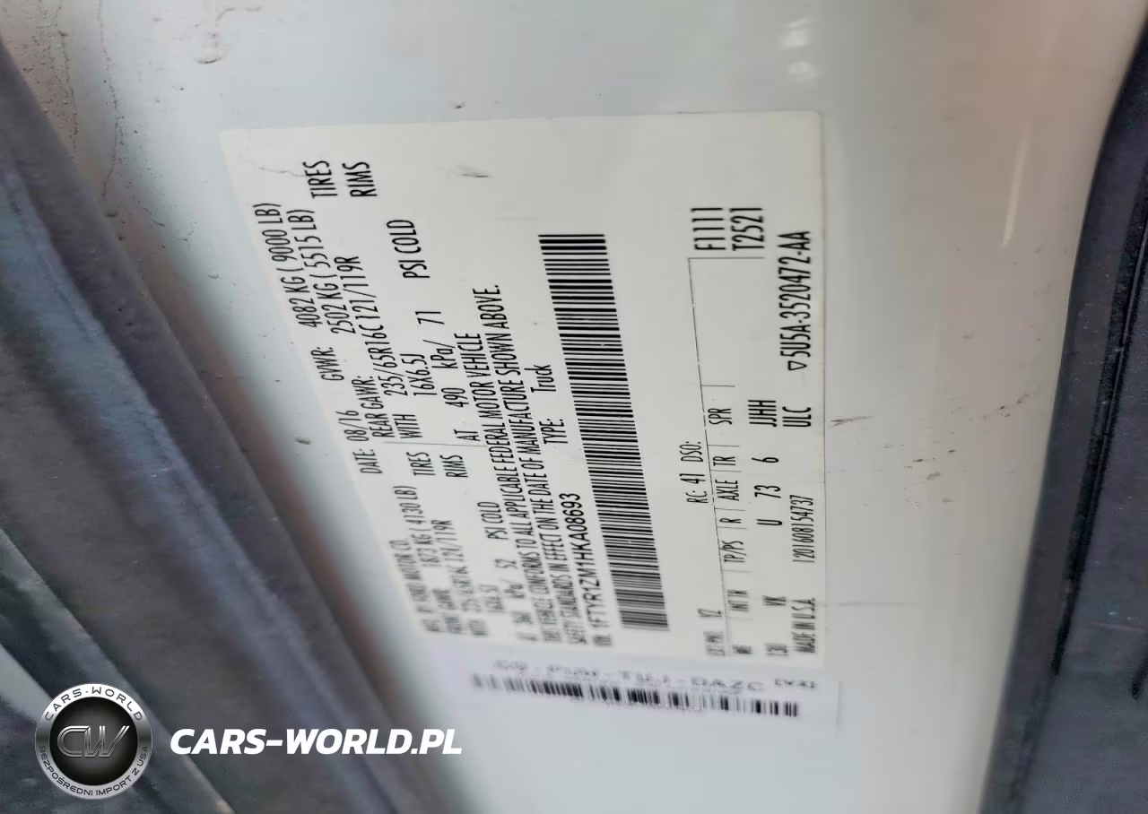2017 Ford Transit T-250 VIN:1FTYR1ZM1HKA08693 - 12