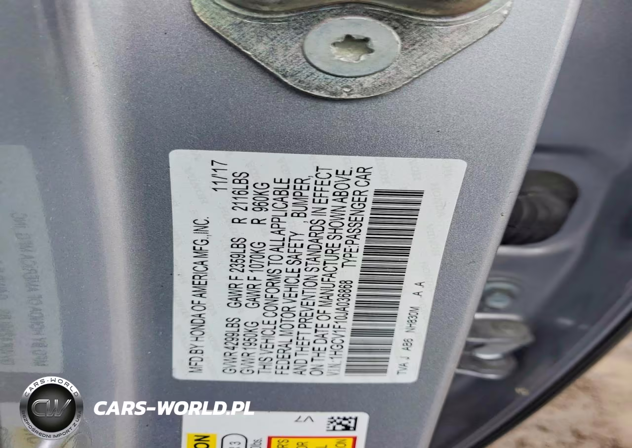 2018 Honda Accord Lx VIN:1HGCV1F10JA036868 - 12
