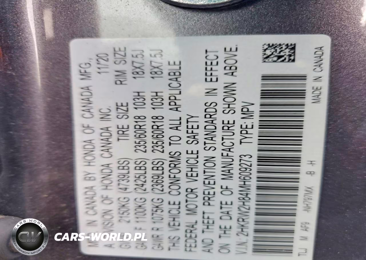 2021 Honda Cr-V Exl VIN:2HKRW2H84MH609273 - 13