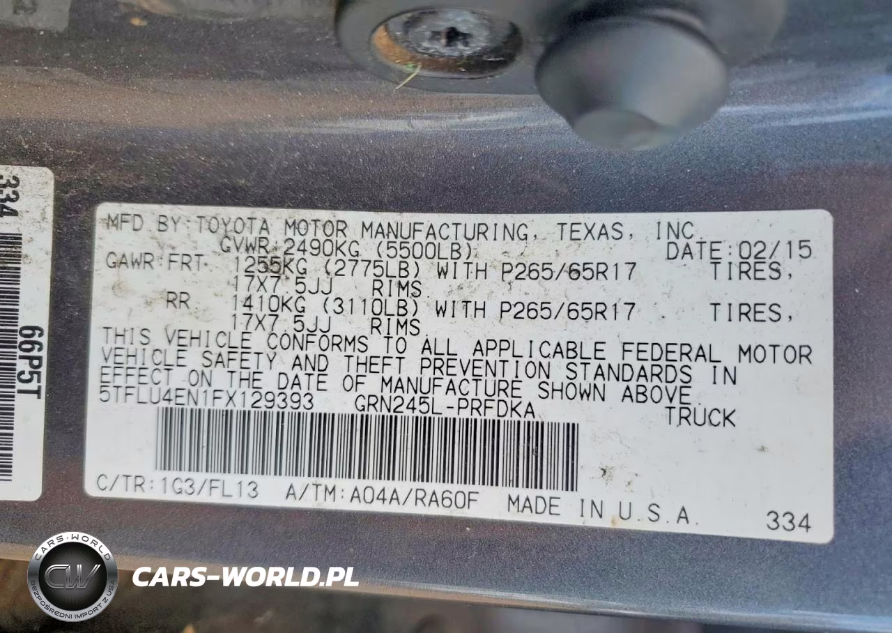2015 Toyota Tacoma V6 VIN:5TFLU4EN1FX129393 - 12