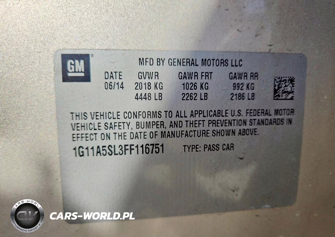 2015 Chevrolet Malibu Ls VIN:1G11A5SL3FF116751 - 12